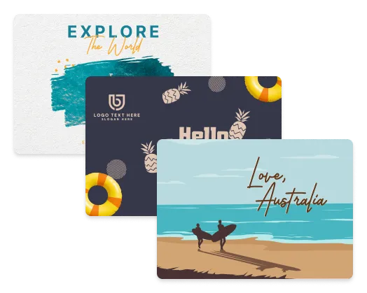 Find a postcard template illustration
